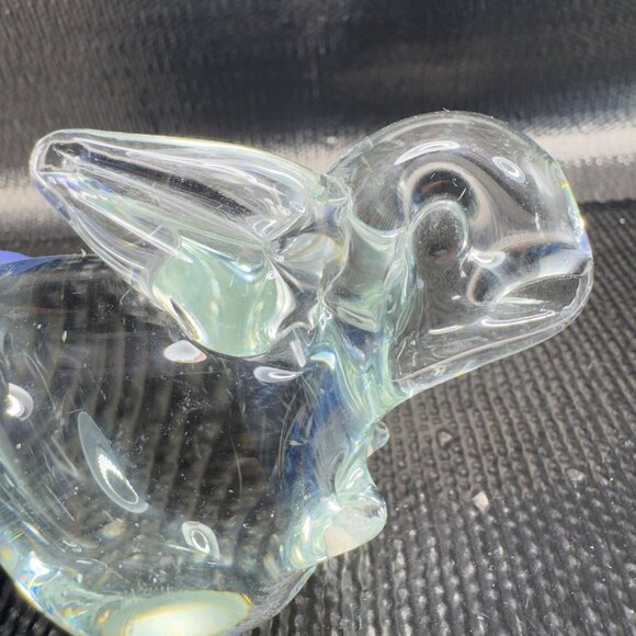 1980s Clear Bunny Rabbit Small Glass Figurine Decorative Vintage Figure Decor - Picture 5 of 11
